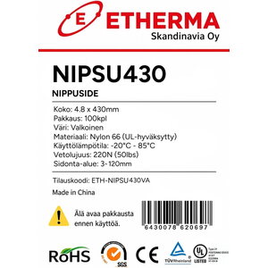 Nippuside NIPSU430, 4.8 x 430mm, Valkoinen