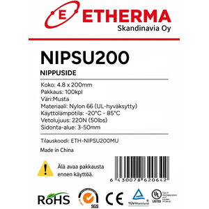 Nippuside NIPSU200, 4.8 x 200mm, Musta