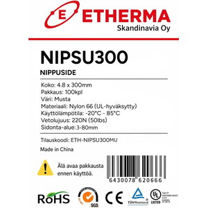 Nippuside NIPSU300, 4.8 x 300mm, Musta