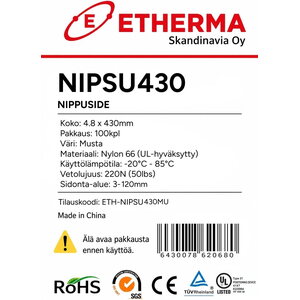 Nippuside NIPSU430, 4.8 x 430mm, Musta