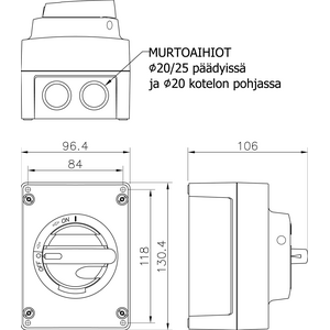 Katko DC-Turvakytkin 2-napainen 32A