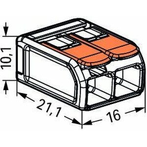 Wago COMPACT-kytkentäliitin 2-os. (maks. 6 mm², vipu)