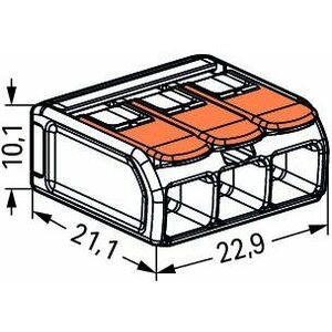 Wago COMPACT-kytkentäliitin 3-os. (maks. 6 mm², vipu)