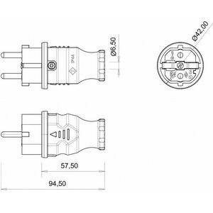 Bemis Pistotulppa IP44 Sininen 230VAC