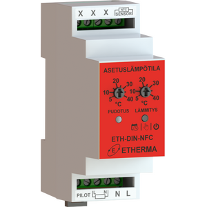 ETH-DIN-NFC Termostaatti DIN-kiskoon (ecodesign-direktiivin mukainen)