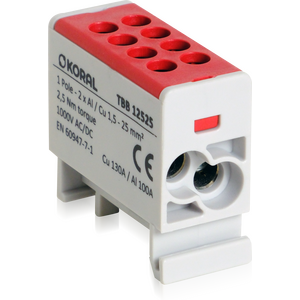 Yleisliitin TBB 2x1,5mm2-25mm2, punainen