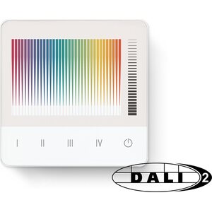 Lunatone DALI-2 Touchpanel 03 – Himmennys, 4 valaistustilannetta, RGBW-väri + valkoinen