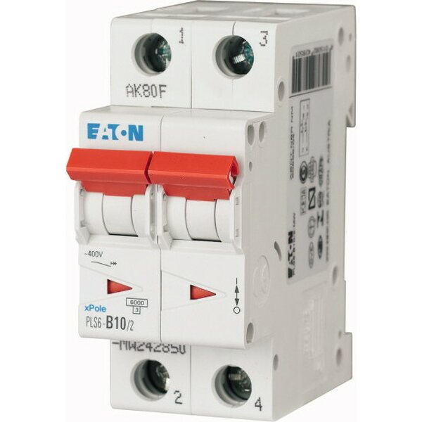 Eaton B10 2P 6kA PLS6-B10/2-MW