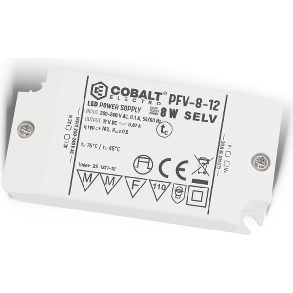 COBALT Electro Liitäntälaite 12V 8W IP20, ON/OFF, PFV-8-12